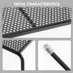 Set of 4 Kitchen Cupboard Organizer Shelves, Metal Orifice Board Counter Storage Racks with Non-Slip Rubber Feet, Heavy Duty for Pantry, Fridge, Cabinet, Black - Image 4