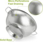 Colander Stainless Steel 3-Quart, Strainer for Kitchen Food, Dishwasher Safe - Image 4