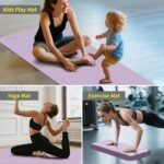 Foldable Yoga Mat Extra Thick & Large (74" x 31.5" x 0.32"), Double-Sided Non Slip & Lightweight Fitness Mat, 8mm Thick Wide Exercise Mats for Woman Man Kids, Portable Workout Mats for Travel, Studio or Home Use - Image 6