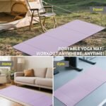 Foldable Yoga Mat Extra Thick & Large (74" x 31.5" x 0.32"), Double-Sided Non Slip & Lightweight Fitness Mat, 8mm Thick Wide Exercise Mats for Woman Man Kids, Portable Workout Mats for Travel, Studio or Home Use - Image 7