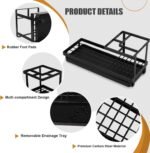 Toothbrush Holders for Bathrooms, Carbon Steel Tooth Brushing Holder Electric Toothbrush and Toothpaste Organizer Bathroom Accessories for Countertop, Shower, Sink - Matte Black - Image 5