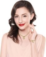 Heart Chain Necklace + Heart Bracelet for Women Girls Hearts Pendant Toggle Charm Jewelry Set Stainless Steel 18K Gold/Rose Gold Silver - Image 8