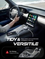 LISEN Multi Charging Cable, 3 in 1 Charging Cable, Retractable Car Charger with Type C/L/Micro USB Ports for iPhone 16 15 14 Pro Max/Samsung Galaxy S25/PS/Kindle, Multi Chargers for All Devices, White - Image 4