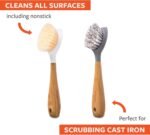Full Circle Double Dish Brush Set – Durable Scrub Brushes for Dishes, Pots, Pans, and Cast Iron, Includes Be Good & Tenacious C, Sustainable 2-Pack - Image 3
