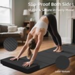 1/2 Inch Extra Thick Yoga Mat Pilates Equipment, 70"x24" Odorless Workout Mats for Home Gym, Non-slip Exercise Mats for Women Men Home Workout, Foldable Yoga Mats for Travel Camping Sleeping - Image 5