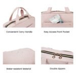 BAGSMART Toiletry Bag Travel Bag with Hanging Hook, Water-resistant Makeup Cosmetic Bag Travel Organizer for Accessories, Shampoo, Full-size Container, Toiletries (Baby Pink, Medium) - Image 4