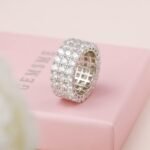 Gemsme 18K Yellow Gold Plated Tennis Necklace/Bracelet/Earrings/3 Row Ring Sets Pack of 4 - Image 5