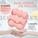 Ice Roller for Face and Eyes - Facial Skin Care Tools with 2 in 1 Face Roller and Travel Case, Self Care Gift for Men Women (Pink) - Image 6