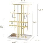 pickpiff Gold Jewelry Stand Holder Organizer: 12.5" Sturdy Hanger for 80 Pcs Jewelry, Jewlery Tower for Display Necklace, Earring, Bracelet, Watch - Image 4