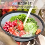 10 Inch Microwave Food Cover & Collapsible Silicone Mat - Splatter Guard, Plate Holder & Kitchen Colander for Meal Prep, Charcoal - Image 5