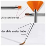 Nail Art Brushes Set, 20pcs Nail Design Painting Brushes, Professional Nail Art Design Brushes, Nail Fine Liner Brushes, Black - Image 3