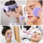 JPNK Face Sponges Cleansing Exfoliating Facial Sponges for Facial Mask Tools Removing and Makeup Remover Pads Set (Pink) - Image 6