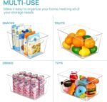 Vtopmart Clear Plastic Pantry Organizer Bins, 4 PCS Food Storage Bins with Handle for Refrigerator, Fridge, Cabinet, Kitchen, Countertops, Cupboard, Freezer Organization and Storage, BPA Free, Large - Image 6