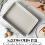 Martha Stewart Gallen 13 x 9 Inch Rectangular Nonstick Carbon Steel Cake and Baking Pan – Cool Grey, Durable Bakeware for Even Cooking and Easy Release - Image 5