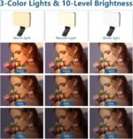 ALTSON 60 LED Portable Selfie Light Video Conference Lighting with Clip & Camera Tripod Adapter Rechargeable 2200mAh CRI 97+, 3 Light Modes for Phone iPhone Webcam Laptop Photo Makeup - Image 4