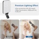 ALTSON 60 LED Portable Selfie Light Video Conference Lighting with Clip & Camera Tripod Adapter Rechargeable 2200mAh CRI 97+, 3 Light Modes for Phone iPhone Webcam Laptop Photo Makeup - Image 5