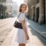 Black Shoulder Bag for Women Cute Hobo Cherry Purse Retro Clutch Underarm Handbag with Removable Straps - Image 3