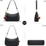 Black Shoulder Bag for Women Cute Hobo Cherry Purse Retro Clutch Underarm Handbag with Removable Straps - Image 5