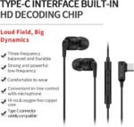 SoundMAGIC E80D USB-C in-Ear Stereo Headphones, L-Shape Plug, in-Line Controller, Metal Housing, 10mm Dynamic Drivers, Water/Dust Proof, Black - Image 3