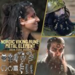 Fscwlmon 207Pcs Viking Hair Jewelry Nordic Runes Tube Beads,Accessories Kit for Braids Dreadlock Beard Locs,Metal Clips Cuff Rings,Braiding Beard Decoration Bracelets Pendant Necklace DIY Silvery - Image 3