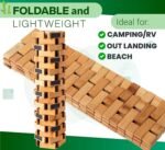 Bamboo Bath Mat - Foldable Wooden Bathmat - Accessories for Bathroom Sauna Spa Tub Step and Floor - 24 x 16 x 0.4 Inches [LxWxH] - Modern Farmhouse Decor Design - Image 3