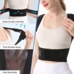 Back Brace Posture Corrector for Women and Men,Adjustable Upper Back Support,Improve Posture Support Belt for Scoliosis,Relief for Shoulder and Back Pain(XXL - Black) - Image 3