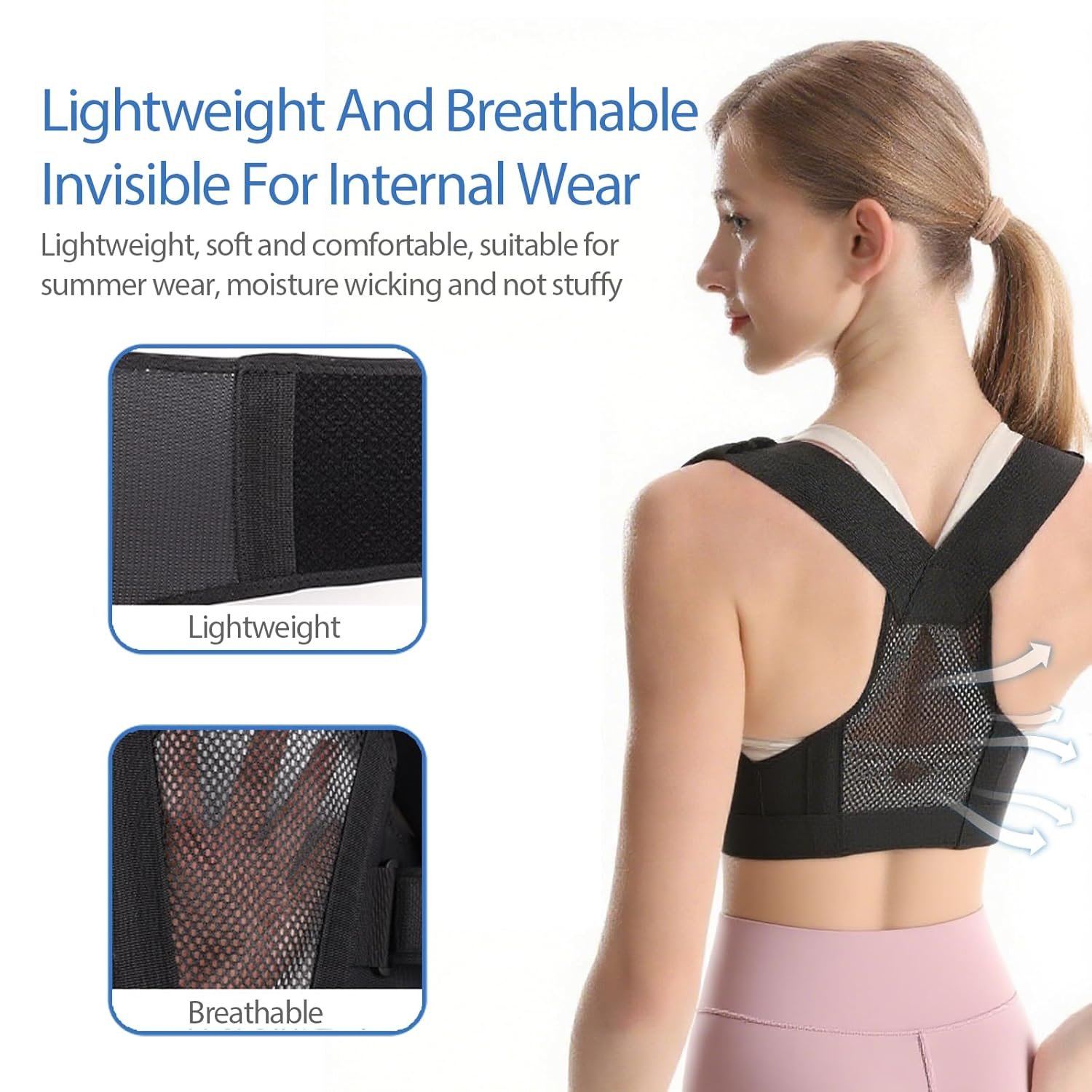 Back Brace Posture Corrector for Women and Men,Adjustable Upper Back Support,Improve Posture Support Belt for Scoliosis,Relief for Shoulder and Back Pain(XXL - Black) - Image 7