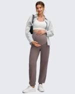G4Free Maternity Pants Stretchy Workout Lounge Pants Over The Belly Pregnancy Joggers with Pockets - Image 3