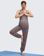 G4Free Maternity Pants Stretchy Workout Lounge Pants Over The Belly Pregnancy Joggers with Pockets - Image 4