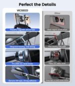 VICSEED Tesla Phone Mount【Strongest Magnet Power】Foldable Hidden Tesla Phone Holder Fit for All Phone, Tesla Model 3 Model Y for MagSafe Car Mount, Tesla Model 3 Accessories, Tesla Model Y Accessories - Image 6
