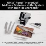 Ninja K62014 Foodi NeverDull Premium 14-Piece German Stainless Steel Knife System with Built-in Sharpener, Stainless Steel/Black - Image 3