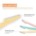 Tinkle Dermaplaning Tool 6ct, Dermaplane Razor for Women, Safe and Easy Peach Fuzz Remover, Eyebrow Trimmer with Protective Cover, Stocking Stuffers - Image 5