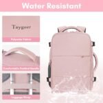 Taygeer Travel Backpack for Women, Carry On Backpack with Water Bottle Pocket & Shoe Pouch, TSA 15.6inch Laptop Mochila Flight Approved, Nurse Bag Casual Daypack for Weekender Business Hiking, Pink - Image 4