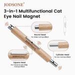 JODSONE 3-in-1 Cat Eye Magnet for Nails, Cylindrical & Square Magnets Nail Art Pens,Multi-Function Strong Magnet Nail Art Tool for Cat Eye Design DIY(Magnet Only, No Gel Included) - Image 3