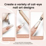 JODSONE 3-in-1 Cat Eye Magnet for Nails, Cylindrical & Square Magnets Nail Art Pens,Multi-Function Strong Magnet Nail Art Tool for Cat Eye Design DIY(Magnet Only, No Gel Included) - Image 4