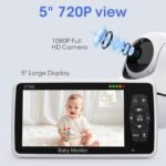 Babystar Baby Monitor with Camera and Audio, 720P HD Resolution 5" Display, 4000mAh Up to 22 Hour Battery, Remote Pan-Tilt-Zoom, No WiFi, VOX, Night Vision, 2-Way Audio, Lullabies, Temperature Sensor - Image 4