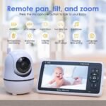 Babystar Baby Monitor with Camera and Audio, 720P HD Resolution 5" Display, 4000mAh Up to 22 Hour Battery, Remote Pan-Tilt-Zoom, No WiFi, VOX, Night Vision, 2-Way Audio, Lullabies, Temperature Sensor - Image 5
