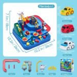Hahaland 3 Year Old Boy Toys - Race Track Toys, Car Toy for Boys 3-4, Puzzle Track Rescue Racer Game with Magnetic Helicopter, STEM Learning, Montessori, Toddler - Image 4