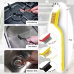 9 Pack Crevice Cleaning Brush Set, Hard Bristle Detail Brush Set for Deep Cleaning Kitchen, Bathroom, Grout, Sink, Bottle, Blender, Corners, Tight Spaces - Image 5