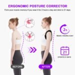 Posture Corrector for Women and Men, Upgraded Comfortable Upper Back Brace with Shoulder Pads & 3D Pad, Adjustable Back Straightener Support for Back, Shoulder and Neck (Black-M) - Image 4