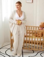 CRZ YOGA Butterluxe Maternity V Neck Nursing Bras - Wireless Sleep Breastfeeding Lounge Womens Pregnancy Bralette Comfy - Image 5