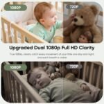 bonoch 7" Baby Monitor No WiFi, Upgraded 1080P HD MegaView Video Monitor with Camera and Audio, 6000mAh Battery, VOX Mode, Night Vision, Hack Proof, Remote PTZ, White Noise, Gifts for Parents - Image 4