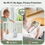 bonoch 7" Baby Monitor No WiFi, Upgraded 1080P HD MegaView Video Monitor with Camera and Audio, 6000mAh Battery, VOX Mode, Night Vision, Hack Proof, Remote PTZ, White Noise, Gifts for Parents - Image 5