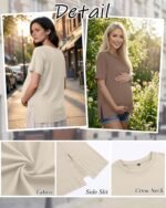Riyiper 4 Pack Women's Maternity T Shirts, Short Sleeve Split Side Pregnancy Tee Loose Casual Crewneck Maternity Clothes - Image 6