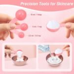 8 Pcs Face Mask Mixing Bowl Set - Esthetician Supplies, DIY Facemask Mixing Tool, Facial Mask Applicator Brushes Kit, 2 Rose Gold Facial Bowls, 2 Facial Fan Brushes, 2 Flat Brushes, 2 Measuring Spoons - Image 5
