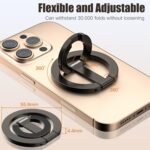 Magnetic Phone Ring for MagSafe Grip [Dual-Sided Magnetic] [Super Magnet] [Magnet Phone Stand Grip Compatible with Car Mounts] Mag Safe Accessory for iPhone 17/16/15/14/13 Pro Max Plus, Grey - Image 3