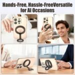 Magnetic Phone Ring for MagSafe Grip [Dual-Sided Magnetic] [Super Magnet] [Magnet Phone Stand Grip Compatible with Car Mounts] Mag Safe Accessory for iPhone 17/16/15/14/13 Pro Max Plus, Grey - Image 4