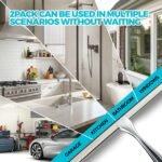 2PACK Shower Squeegee for Glass Doors, Squeegee for Shower Glass，All-Purpose Tile Walls, Bathroom, Window, Glass and Car Windshield, Mirrors and Kitchen-Stainless Steel, 10 Inches, Silver - Image 3