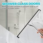 2PACK Shower Squeegee for Glass Doors, Squeegee for Shower Glass，All-Purpose Tile Walls, Bathroom, Window, Glass and Car Windshield, Mirrors and Kitchen-Stainless Steel, 10 Inches, Silver - Image 4