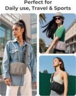 BAGSMART Cross Body Purse, Mini Crossbody Bags for Women Travel Purse, Puffy Shoulder Handbag Wallet with RFID Blocking Slots, Dark Brown - Image 3